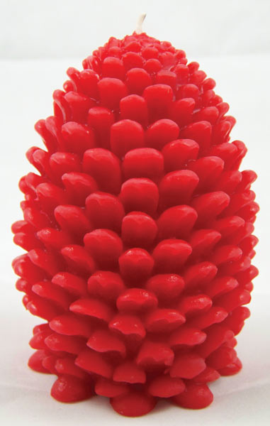 Beeswax Pinecone Candle - Holiday Red