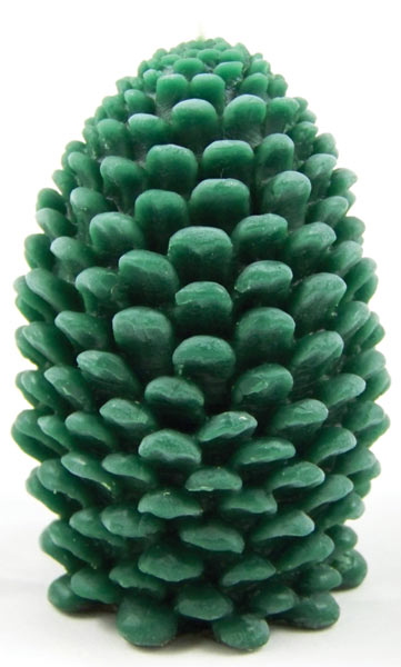 Beeswax Pinecone Candle - Forest Green